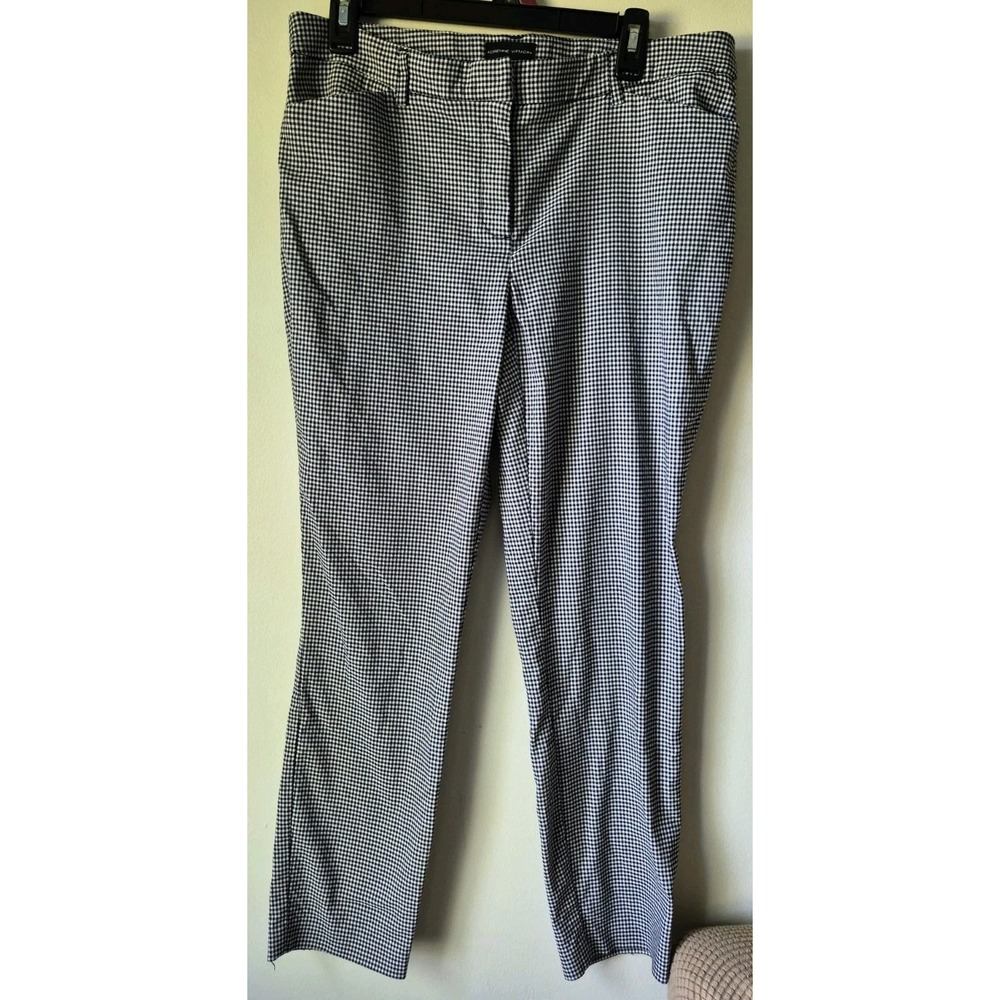 Adrienne Vittadini Black/White Gingham Check Dress Pants Size 12 Business